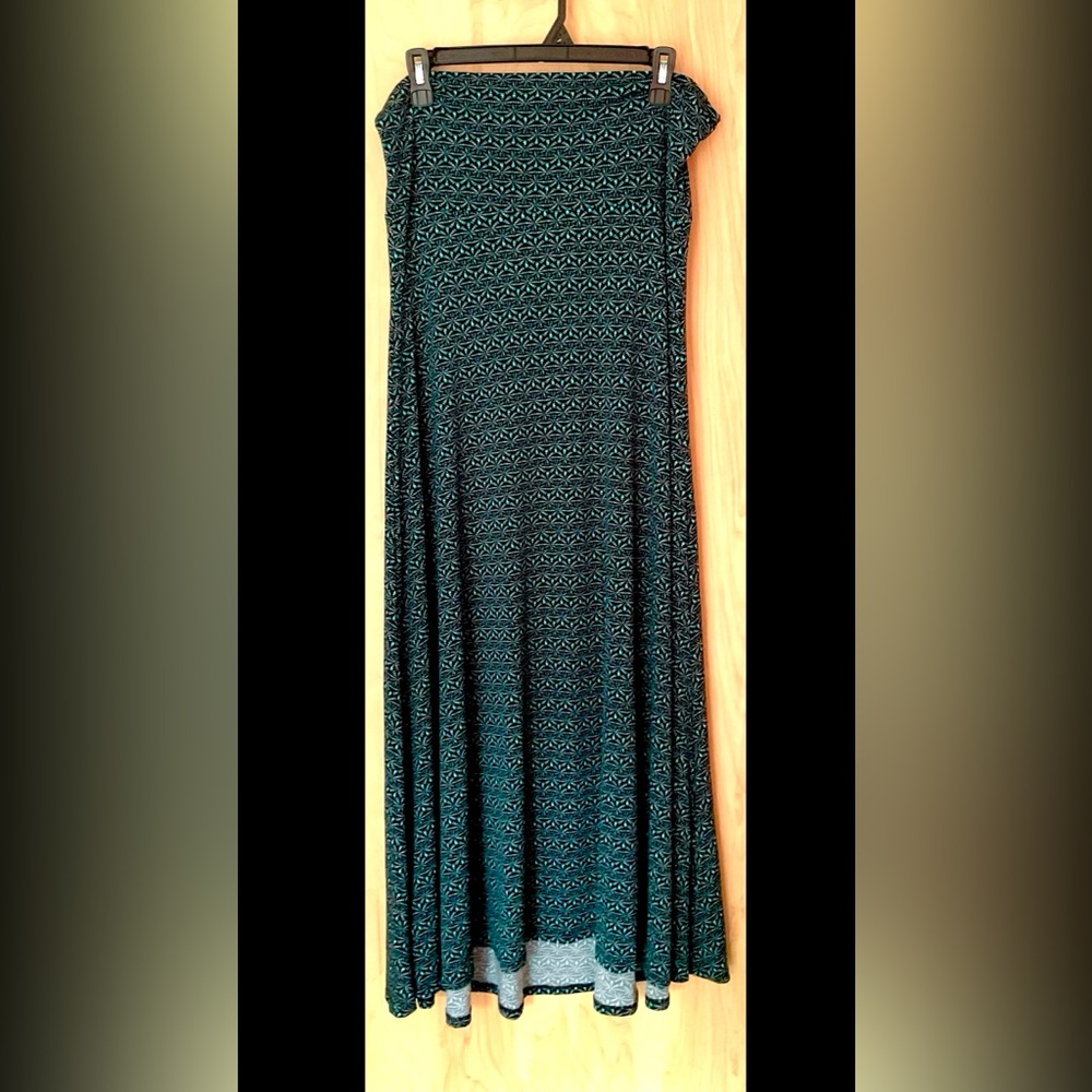 Lularoe Blue Black Maxi Skirt - EUC